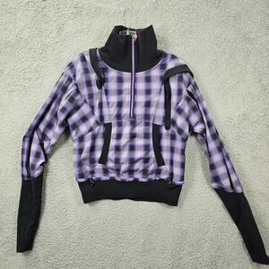 Lululemon Athletica Women's Purple Black Run Reflective Jacket With Hood Size 6
